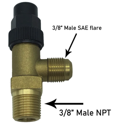 Válvula de Ángulo 1/2" NPT x 1/2" FLE